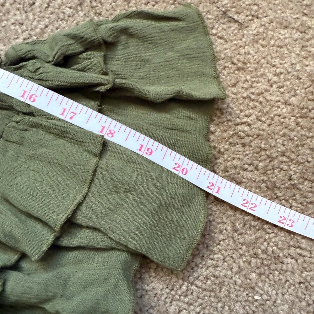 NWT Free People Adella Crochet Lace Top in Olive Green Sz M - Picture 5 of 8